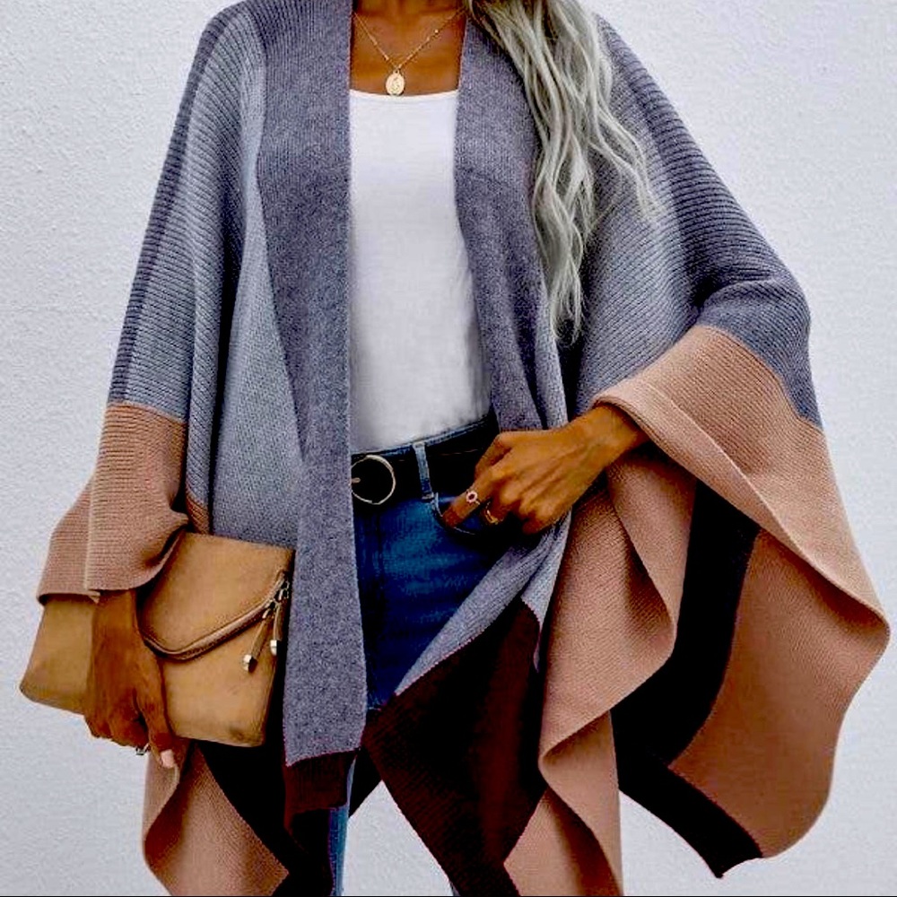 Colorblock cardigan one size